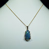 Natural Australian Opal and Diamond  Gold Pendant