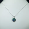 Natural Australian Boulder Opal Silver Pendant with Silver Chain