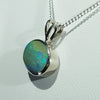 Natural Australian Boulder Opal Silver Pendant with Silver Chain