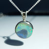 Natural Australian Boulder Opal Silver Pendant with Silver Chain