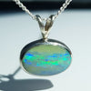 Natural Australian Boulder Opal Silver Pendant with Silver Chain