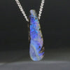 Natural Australian Boulder Opal Pendant with Silver Chain