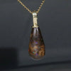 Natural  Australian Opal  and Diamond Gold Pendant