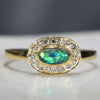 Green Opal Ring with Diamonds