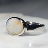 Australian Solid Boulder Opal Silver Ring - Size 9