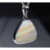 Natural Australian Boulder Opal Silver Pendant with Silver Chain