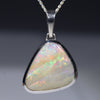 Natural Australian Boulder Opal Silver Pendant with Silver Chain