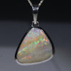 Natural Australian Boulder Opal Silver Pendant with Silver Chain