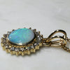 October Birthstone Opal Pendant gold and Diamonds