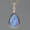 10k Gold and Diamond Boulder Opal Pendant