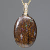 10k Gold And Diamonds Matrix Opal Pendant