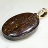 Australian Boulder Opal Matrix and Diamond  Gold Pendant Code -GPA09