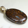 Australian Boulder Opal Matrix and Diamond  Gold Pendant Code -GPA09