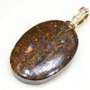 Australian Boulder Opal Matrix and Diamond  Gold Pendant Code -GPA09