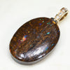 Australian Boulder Opal Matrix and Diamond  Gold Pendant Code -GPA09