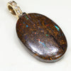 Australian Boulder Opal Matrix and Diamond  Gold Pendant Code -GPA09