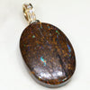 Australian Boulder Opal Matrix and Diamond  Gold Pendant Code -GPA09