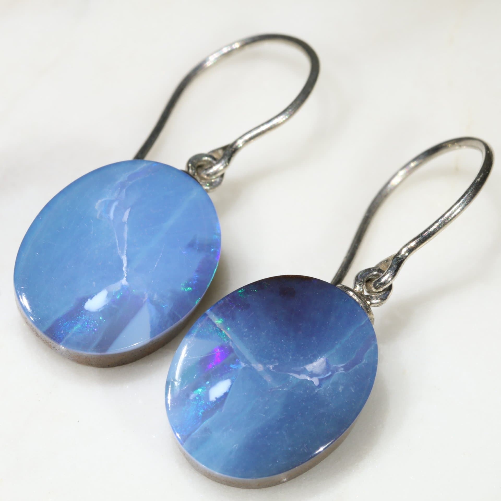 Boho Female Blue Opal Drop Earrings Luxury Silver Color Long Dangle Earrings  Big Sea Turtle Wedding Earrings For Women - AliExpress