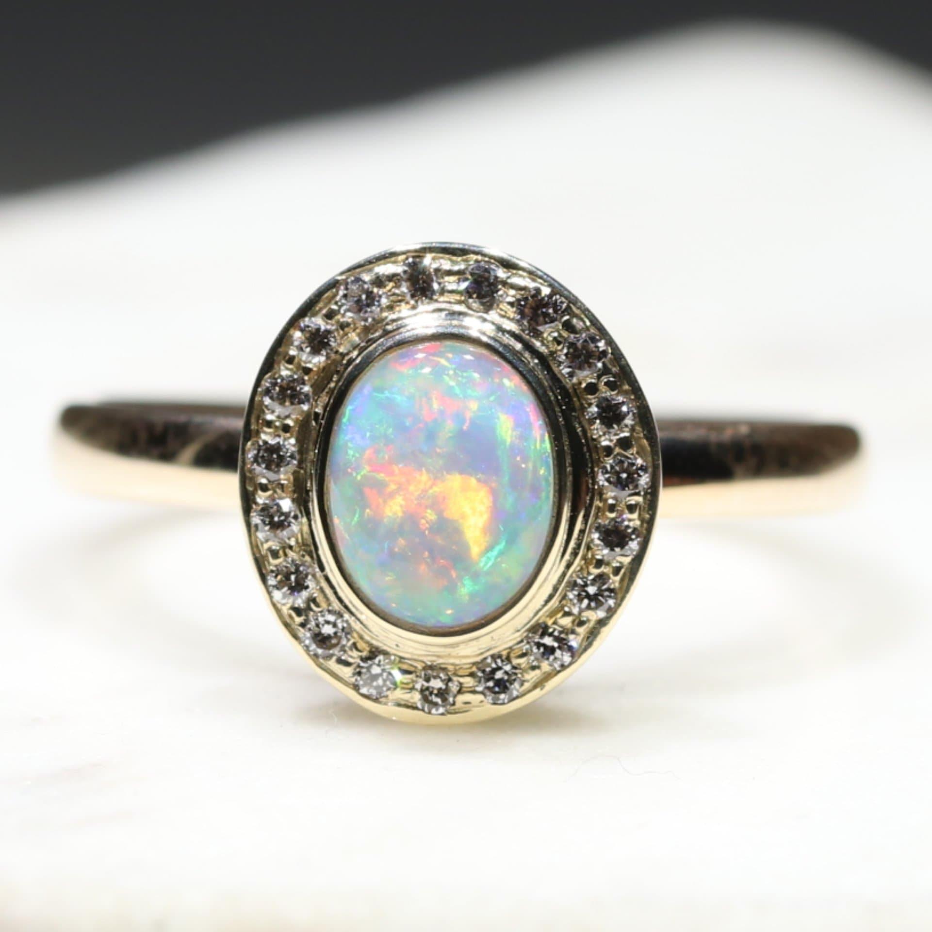 REAL on sale Natural Opal Dome Oval Cut Ring Size 7.5