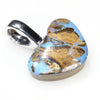 Heart Shape Australian Opal Silver Pendant with Silver Chain (9.5mm x 13mm) Code-SD161