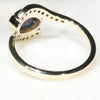 Natural Australian Black Opal and Diamond Gold Ring Size 7.25 Code - RL12