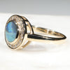 Natural Australian Solid Boulder Opal and Diamond Gold Ring Size 6.75 Code - RL43