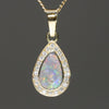 Natural Australian Opal and Diamond 18k Gold Pendant Code -GP105