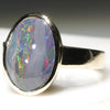 Natural Australian Black Opal Gold Ring  - Size 8.75 Code - RL48