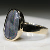 Natural Australian Black Opal Gold Ring  - Size 8.75 Code - RL48