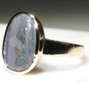 Natural Australian Black Opal Gold Ring  - Size 8.75 Code - RL48