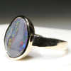 Natural Australian Black Opal Gold Ring  - Size 8.75 Code - RL48