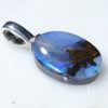 Australian Boulder Opal Silver Pendant with Silver Chain (12mm x 10mm) Code-SD80