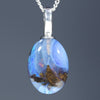 Natural Australian Boulder Opal Silver Pendant