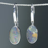 Natural Australian Boulder Opal Silver Earrings