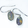 Natural Australian Boulder Opal Silver Earring (10mm x 6mm) Code -SE379