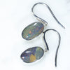 Natural Australian Boulder Opal Silver Earring (10mm x 6mm) Code -SE379