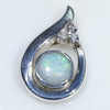 Sterling Silver- Solid Boulder Opal - Natural Diamonds