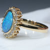 Natural Australian  Opal and Diamond 18k Gold Ring -Size 7.5 Code EJ05