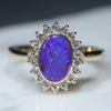 18k Gold Natural Boulder Opal and Diamond Ring