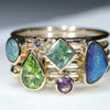 10k Gold Opal and Gemstone Ring