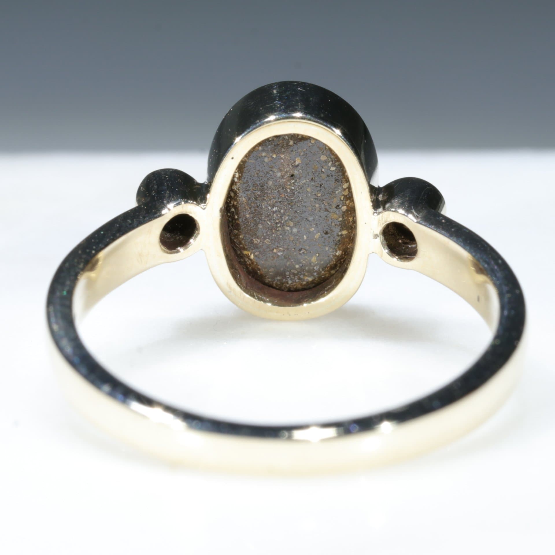 Australian Boulder Opal Ring With Diamonds- Gold