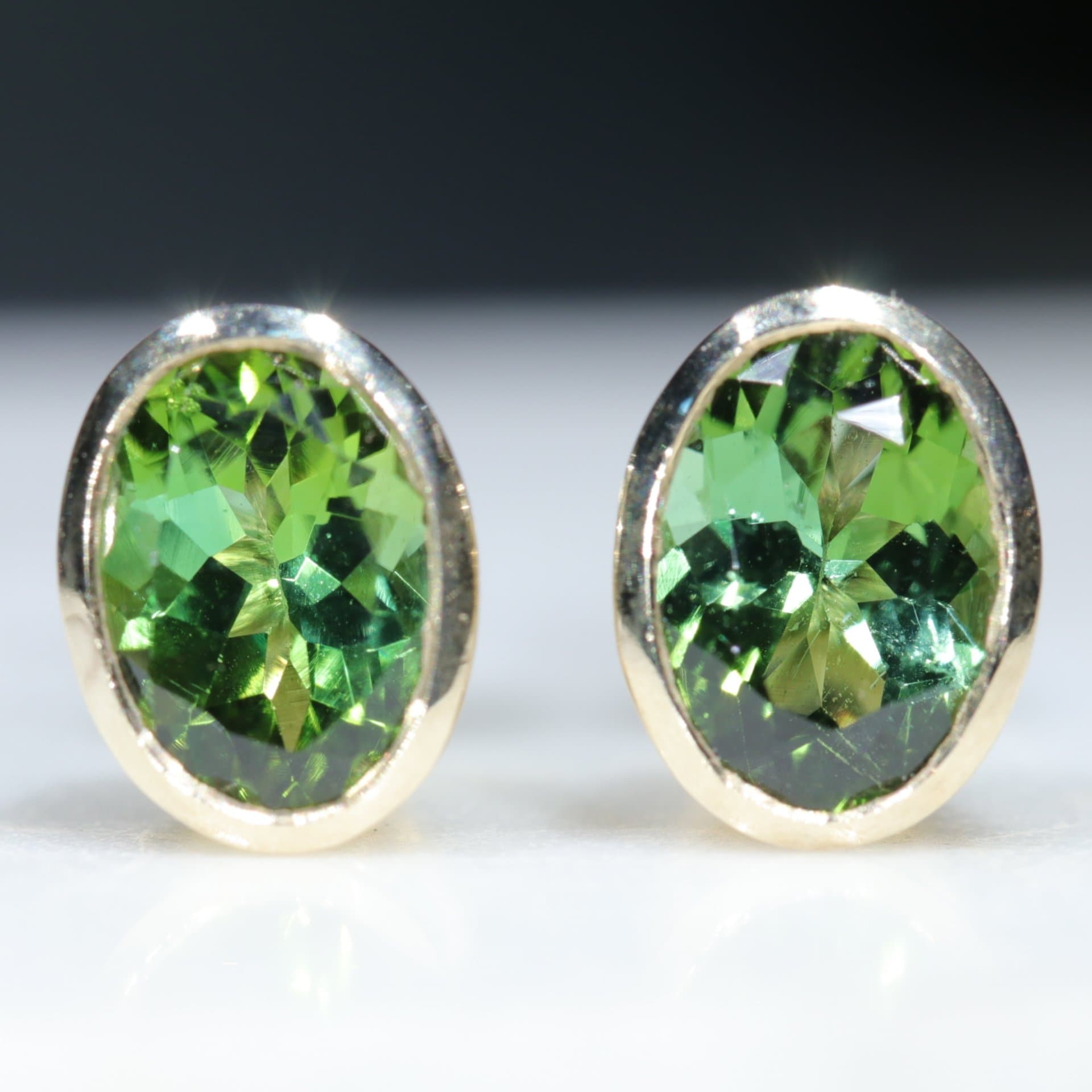 Green tourmaline stud on sale earrings