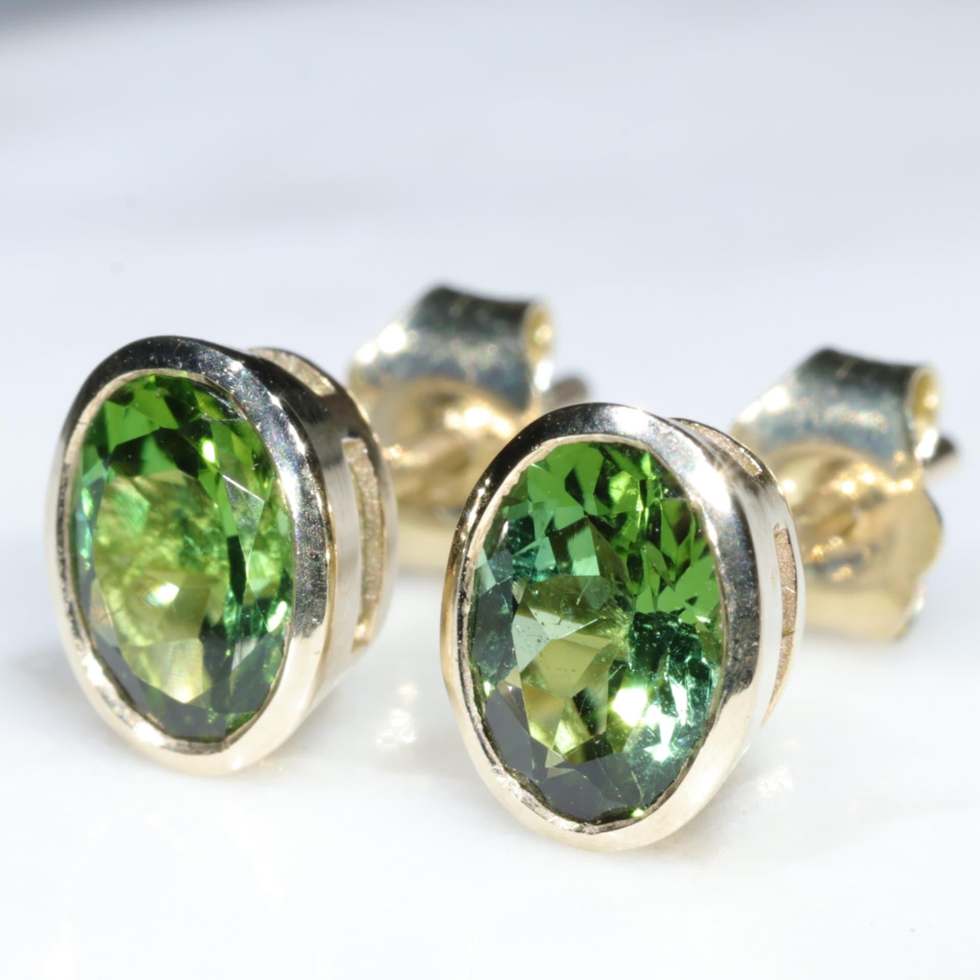 Green sales gem earrings