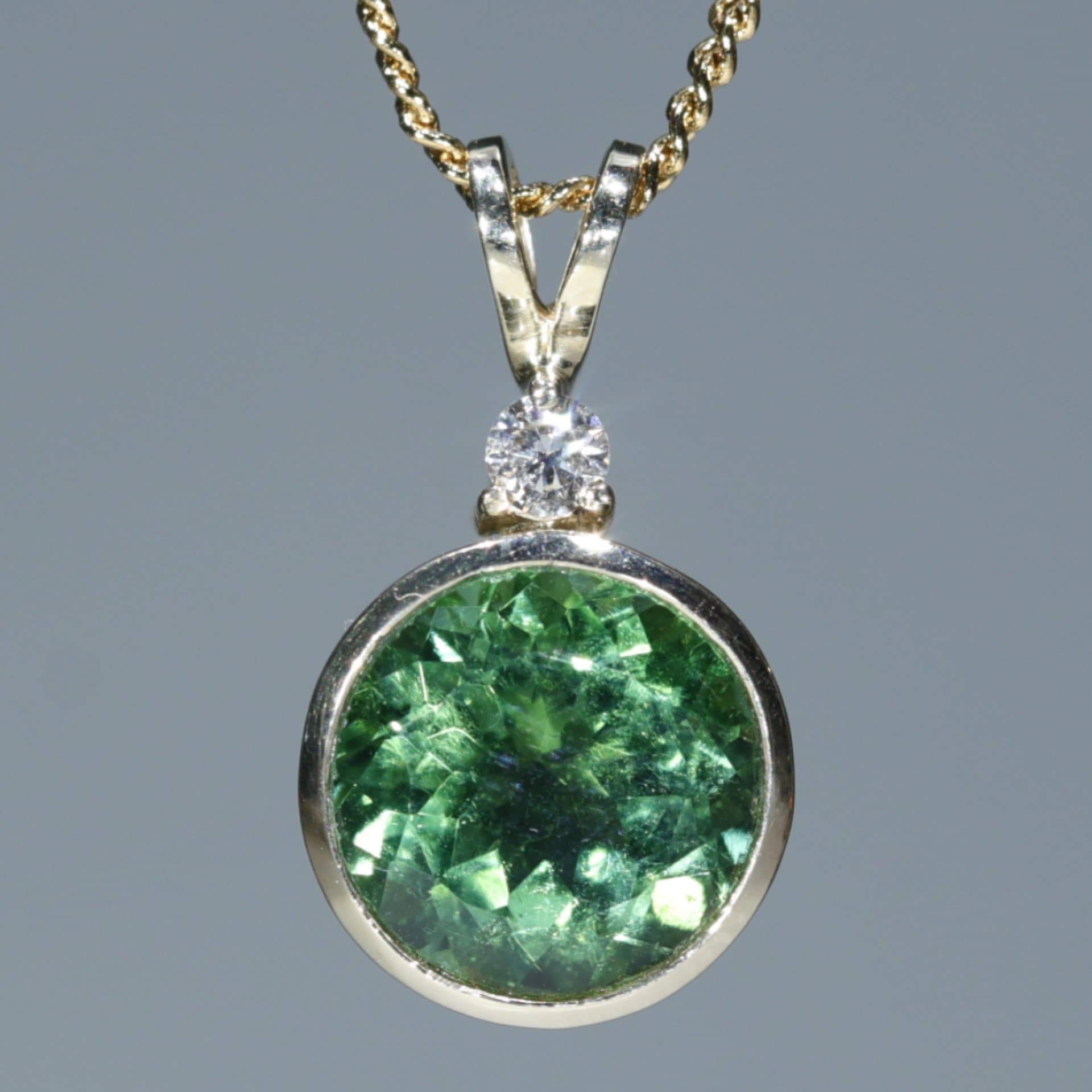 Natural green tourmaline on sale pendant