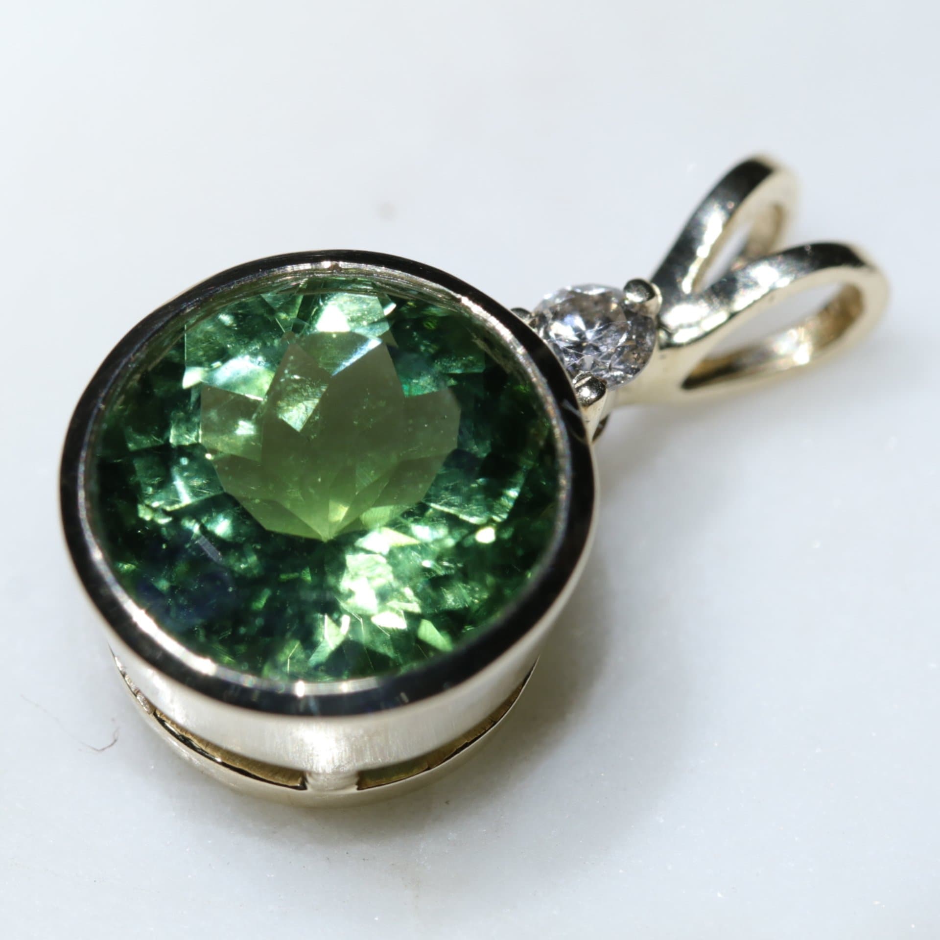 Green tourmaline crystal on sale pendant