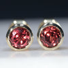 Natural garnet Gold Studs