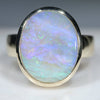 Natural Australian Boulder Opal Gold Ring