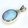 10k Gold- Solid Boulder Opal - Natural Diamond