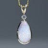 Natural Australian Boulder Opal Gold and Diamond Pendant