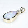 Natural Australian Boulder Opal and Diamond Gold Pendant (12mm x 7mm) Code -EP22